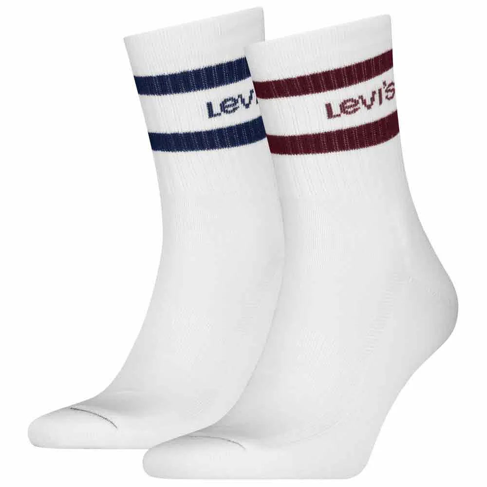 Levi's Uni Short Cut Sport Stripe Socks White/Red/Blue