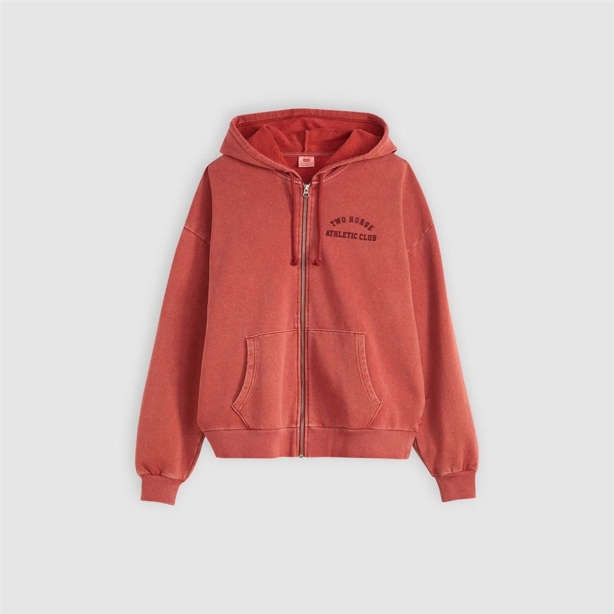 TWO HORSE CROPPED ZIP-UP HOODIE