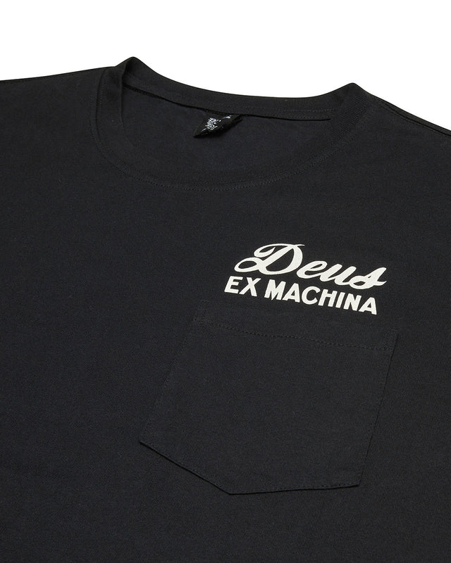 DEUS EX MACHINA VENICE ADDRESS POCKET TEE BLACK