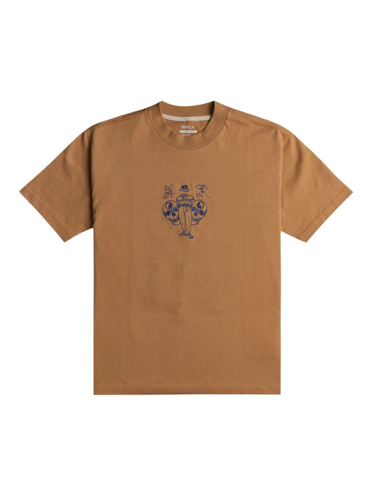 RVCA Ανδρικό T-shirt Κοντομάνικο Cam Brown