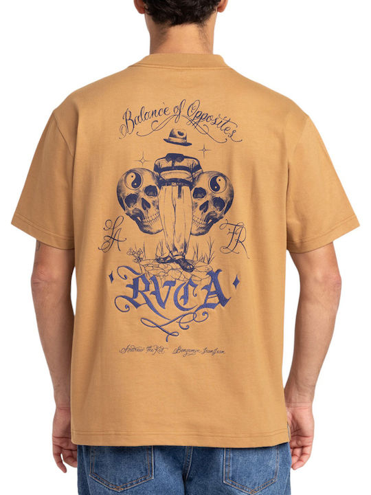 RVCA Ανδρικό T-shirt Κοντομάνικο Cam Brown