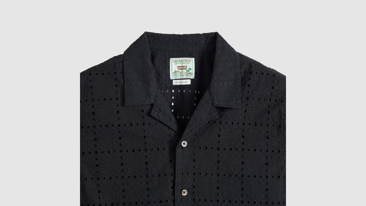Levi's Sunset No Pocket Camp Shirt Jet Black - λεπτομέρεια