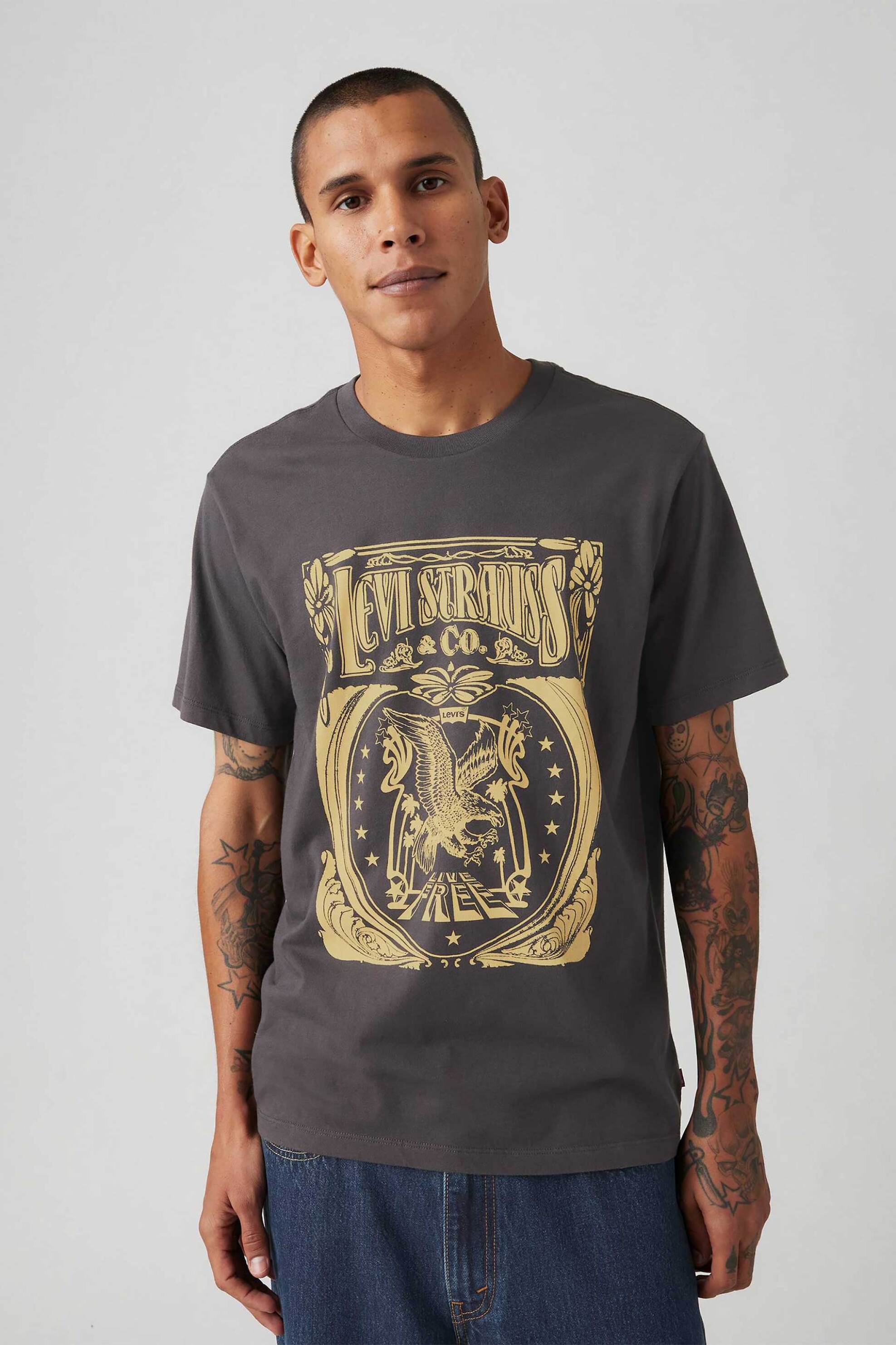 Levi’s® ανδρικό T-shirt με print και λογότυπο Standard Fit “Classic” – 224911854 Ανθρακί