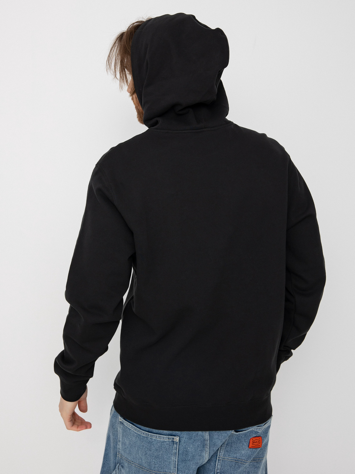 RVCA Big Logo Φούτερ με Κουκούλα Ανδρικό Μαύρο