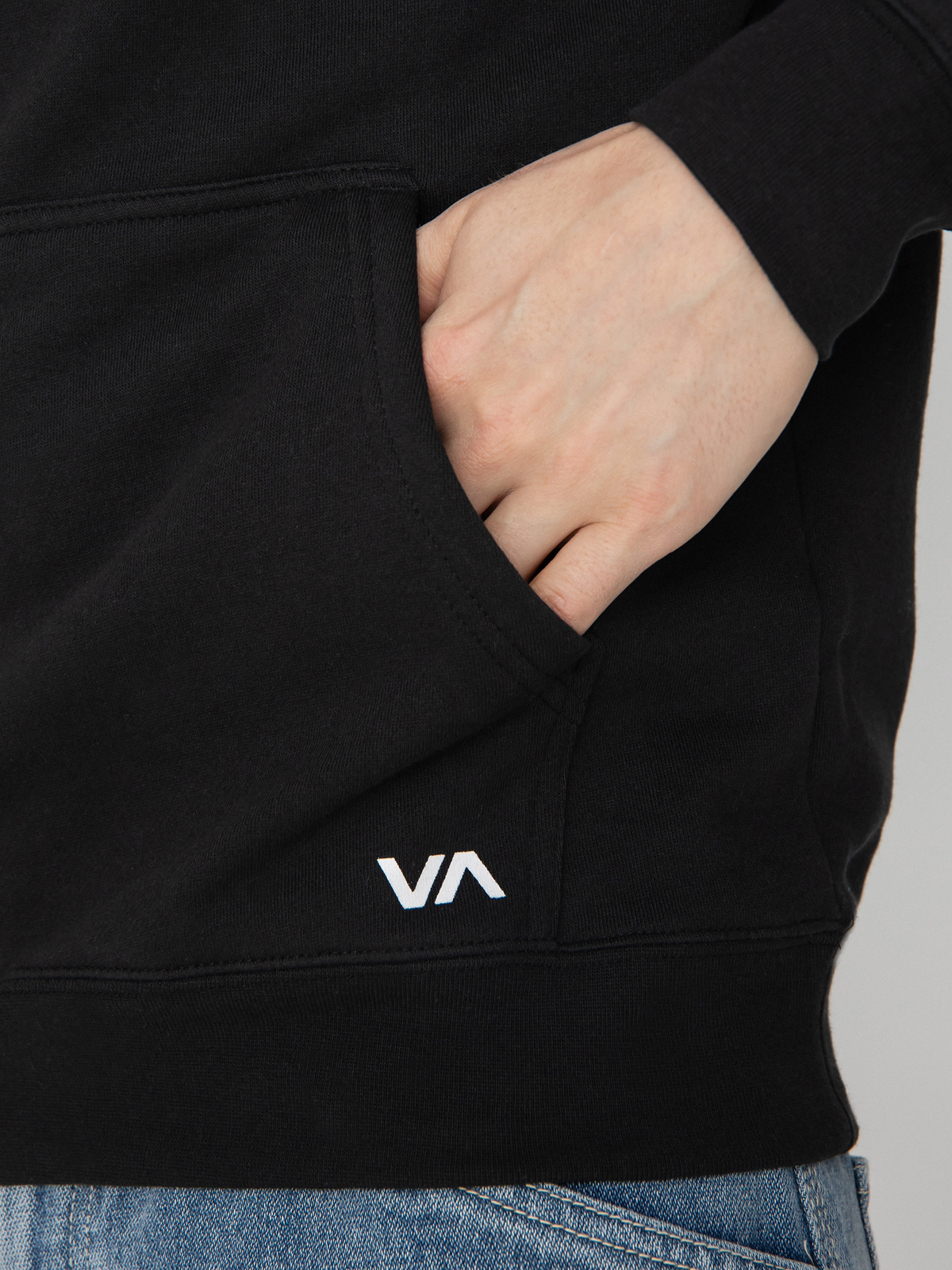 RVCA Big Logo Φούτερ με Κουκούλα Ανδρικό Μαύρο