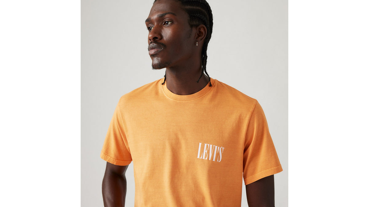 Levi's SS Relaxed Fit Tee Serif Logo Gold - λεπτομέρεια
