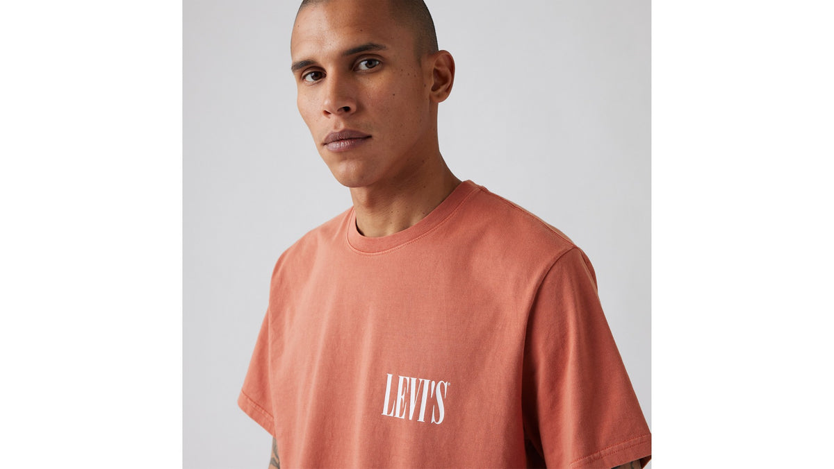 Levi's SS Relaxed Fit Tee Serif Logo Red - λεπτομέρεια