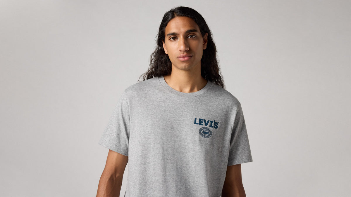 Levi's Graphic Crewneck Tee Grey - λεπτομέρεια