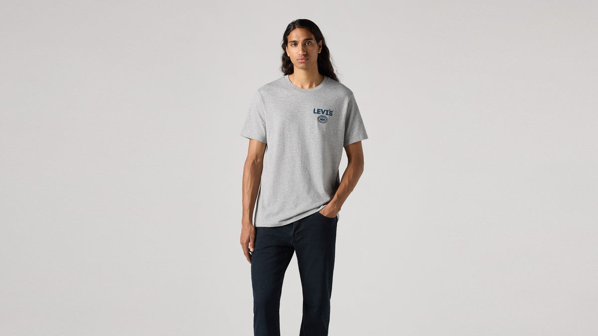Levi's Graphic Crewneck Tee Grey - μπροστά