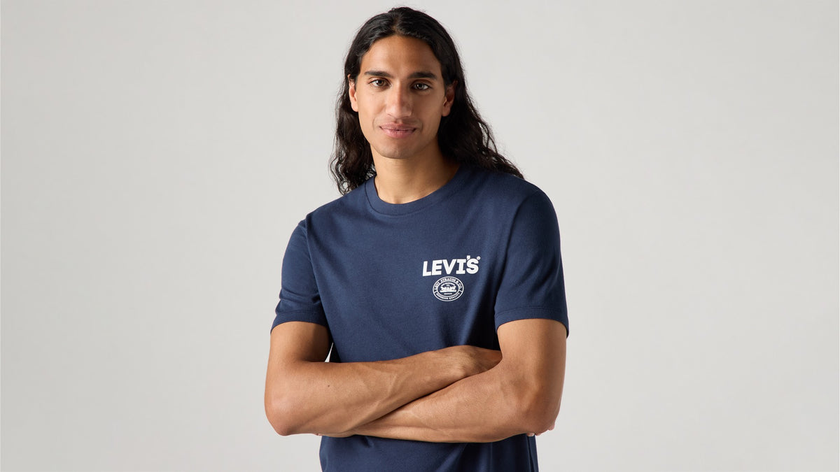 Levi's Graphic Crewneck Tee Blue - λεπτομέρεια