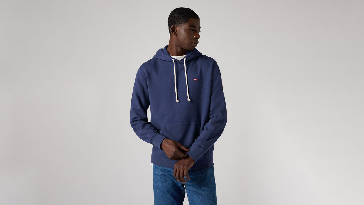Levi's The Original Housemark Hoodie Blue - φορεμένο