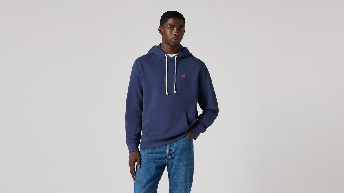Levi's The Original Housemark Hoodie Blue - μπροστά
