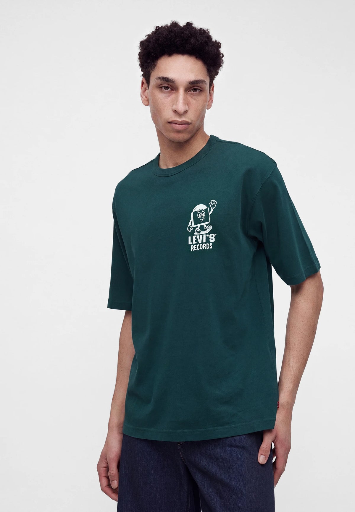LSE-LOOSE TEE GREENS - LSE LOOSE TEE LEVIS RECORDS PONDEROSA PINE BODY WHITE LOGO