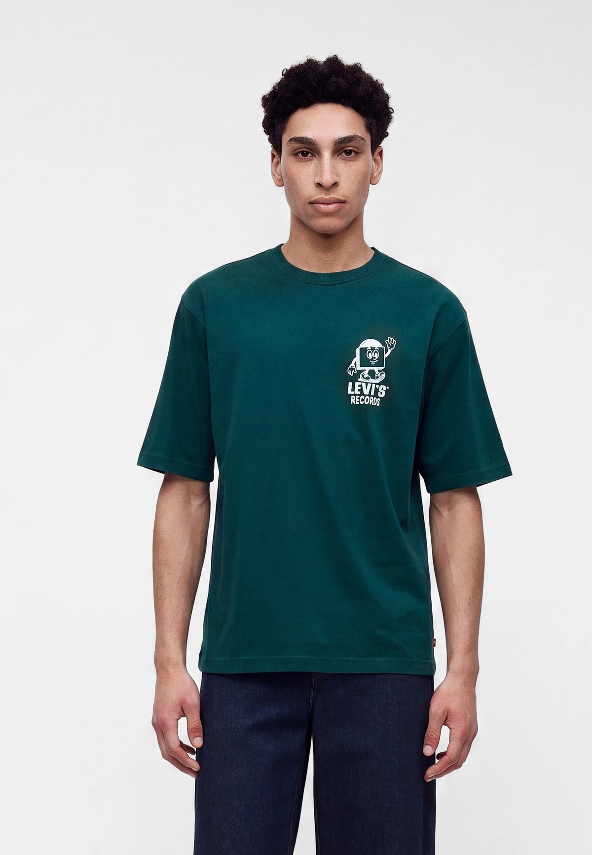 LSE-LOOSE TEE GREENS - LSE LOOSE TEE LEVIS RECORDS PONDEROSA PINE BODY WHITE LOGO