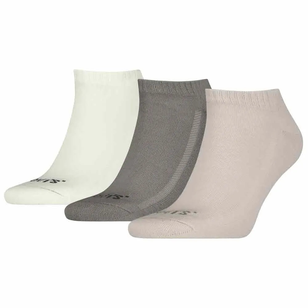 Levi's Uni Low Cut Orange Tab Socks 3-Pack Beige Combo