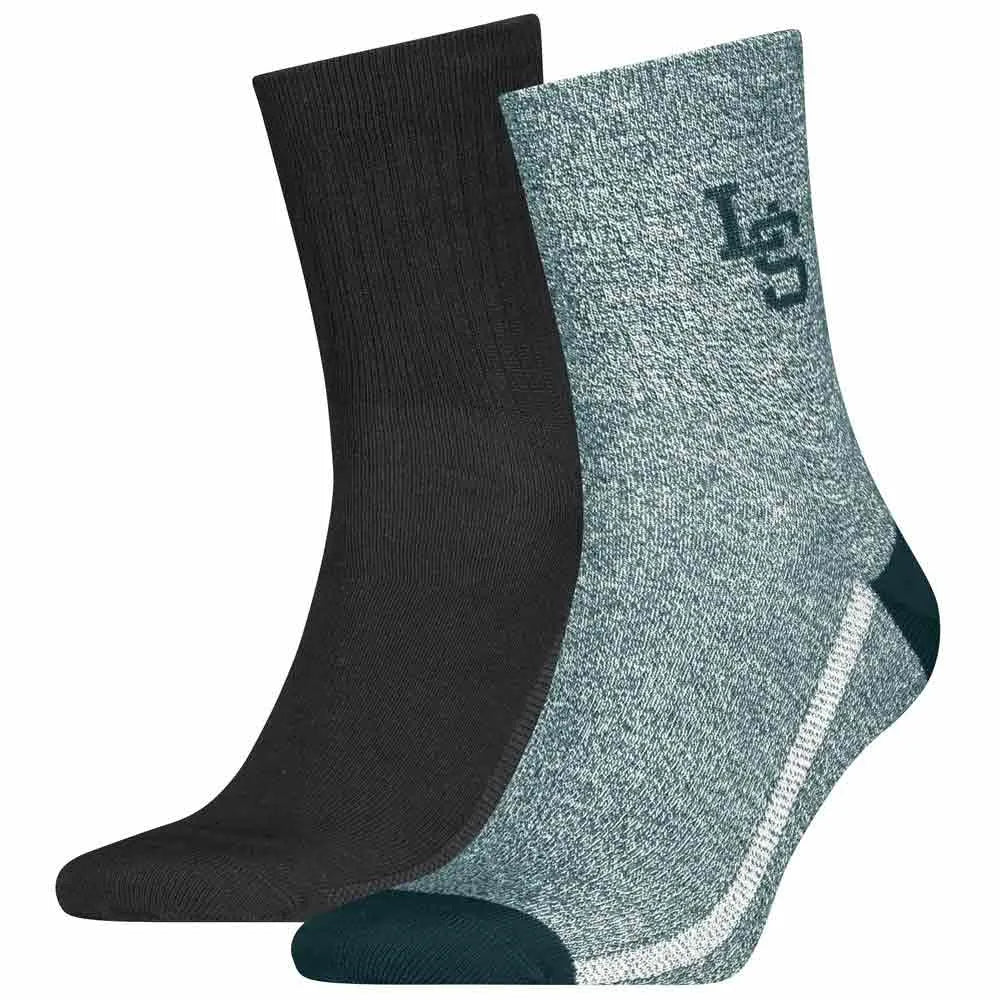 Levi's Short Cut Mouline Socks 2-Pack Green/Black