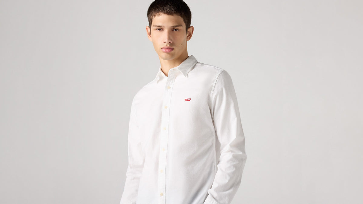 Levi's LS Battery Housemark Shirt Slim White - λεπτομέρεια