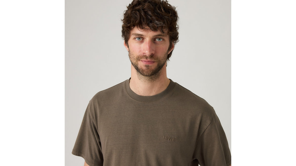 Levi's Red Tab Vintage Tee Garment Dye Khaki - λεπτομέρεια