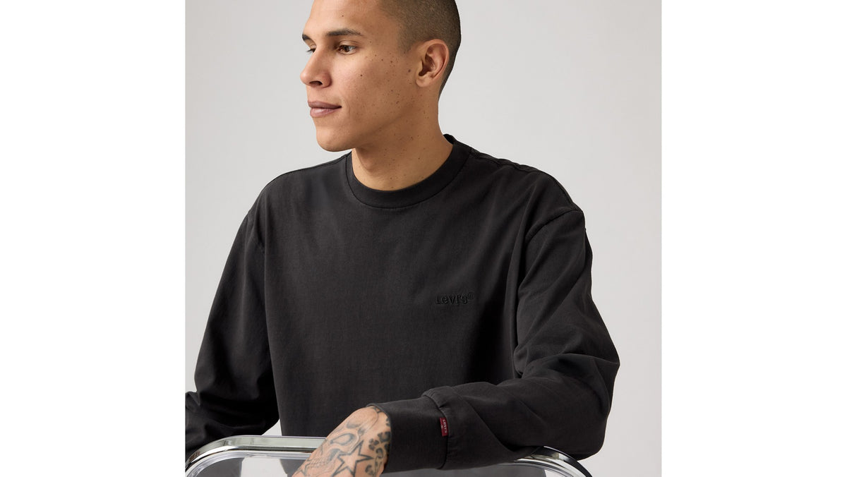 Levi's LS Authentic Tee Mineral Black - λεπτομέρεια