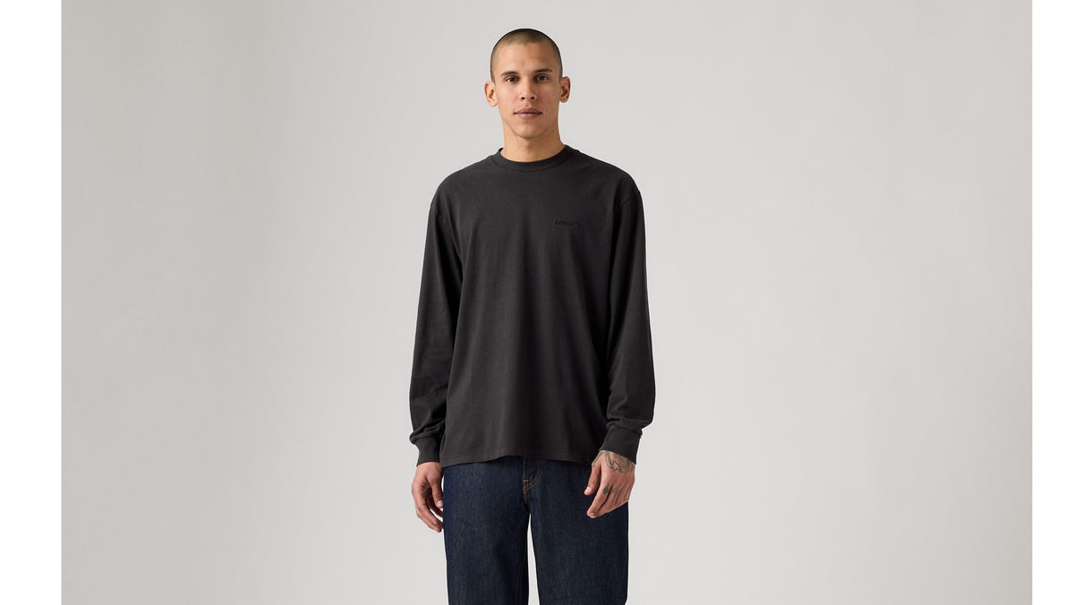 Levi's LS Authentic Tee Mineral Black - μπροστά