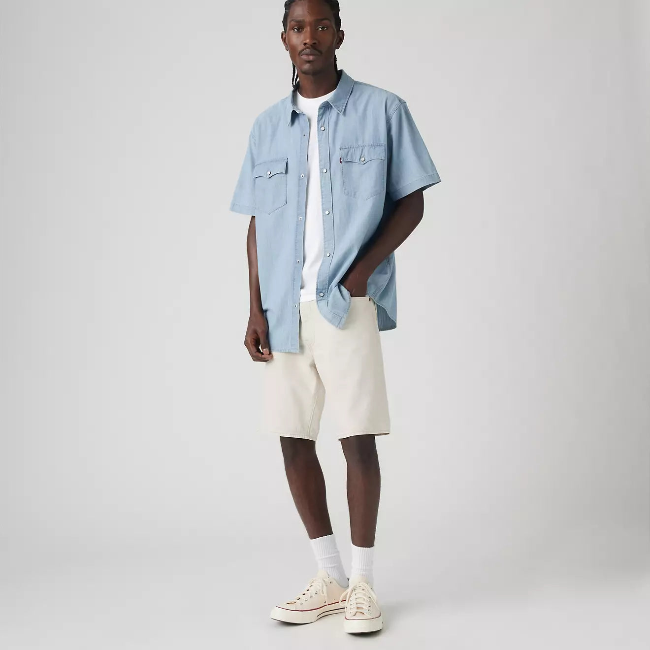 468™ LOOSE LINEN+ DENIM SHORTS