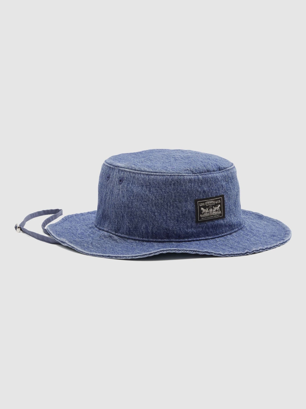 Levi's Summer Drawstring Bucket Hat Ocean Indigo Wash - πλάι