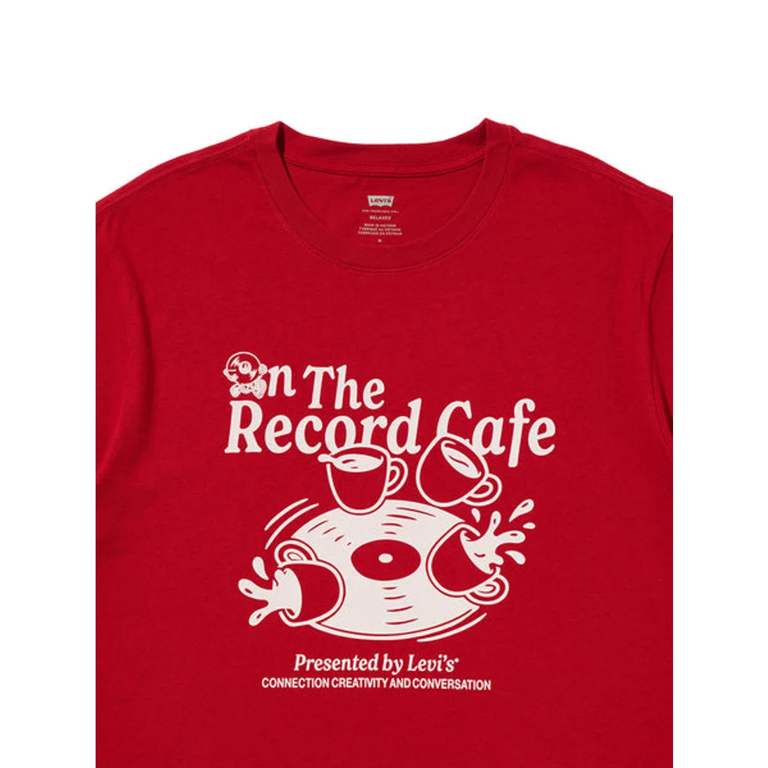 SS RELAXED FIT TEE REDS - SS RELAXED FIT TEE OFF THE RECORD EMBOLDENED