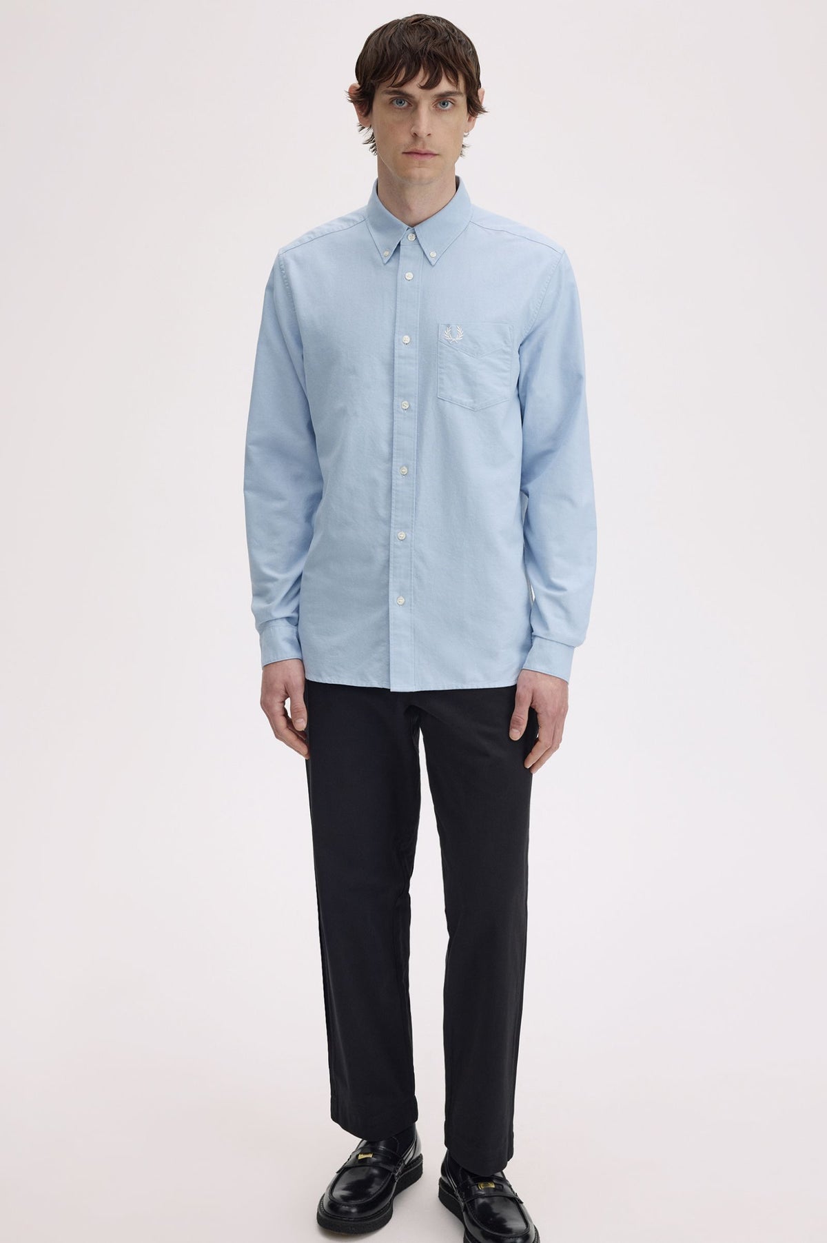 Fred Perry Oxford Shirt Light Smoke