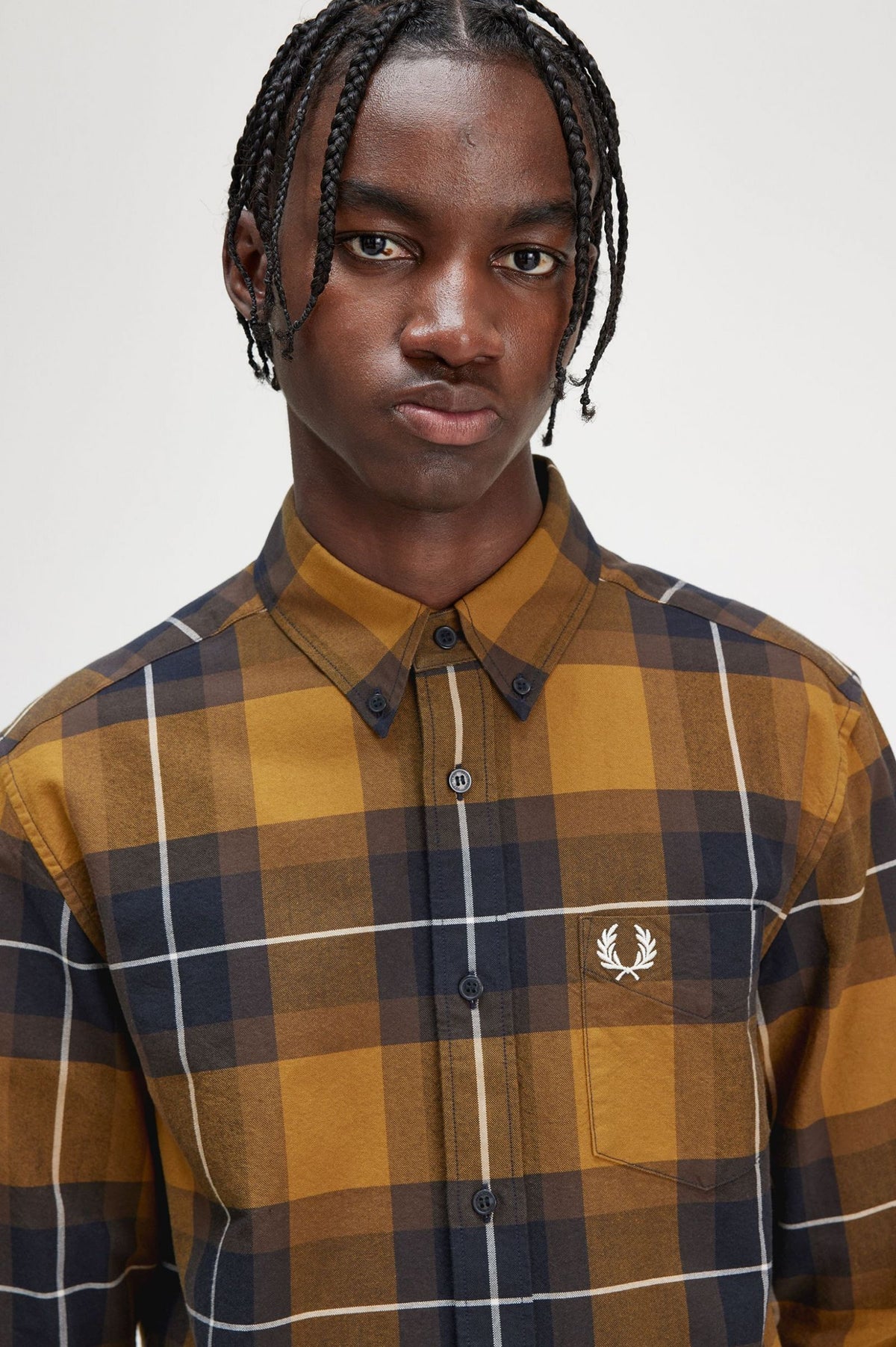 Fred Perry Ανδρικό Πουκάμισο Καρό Tartan Shirt Καφέ