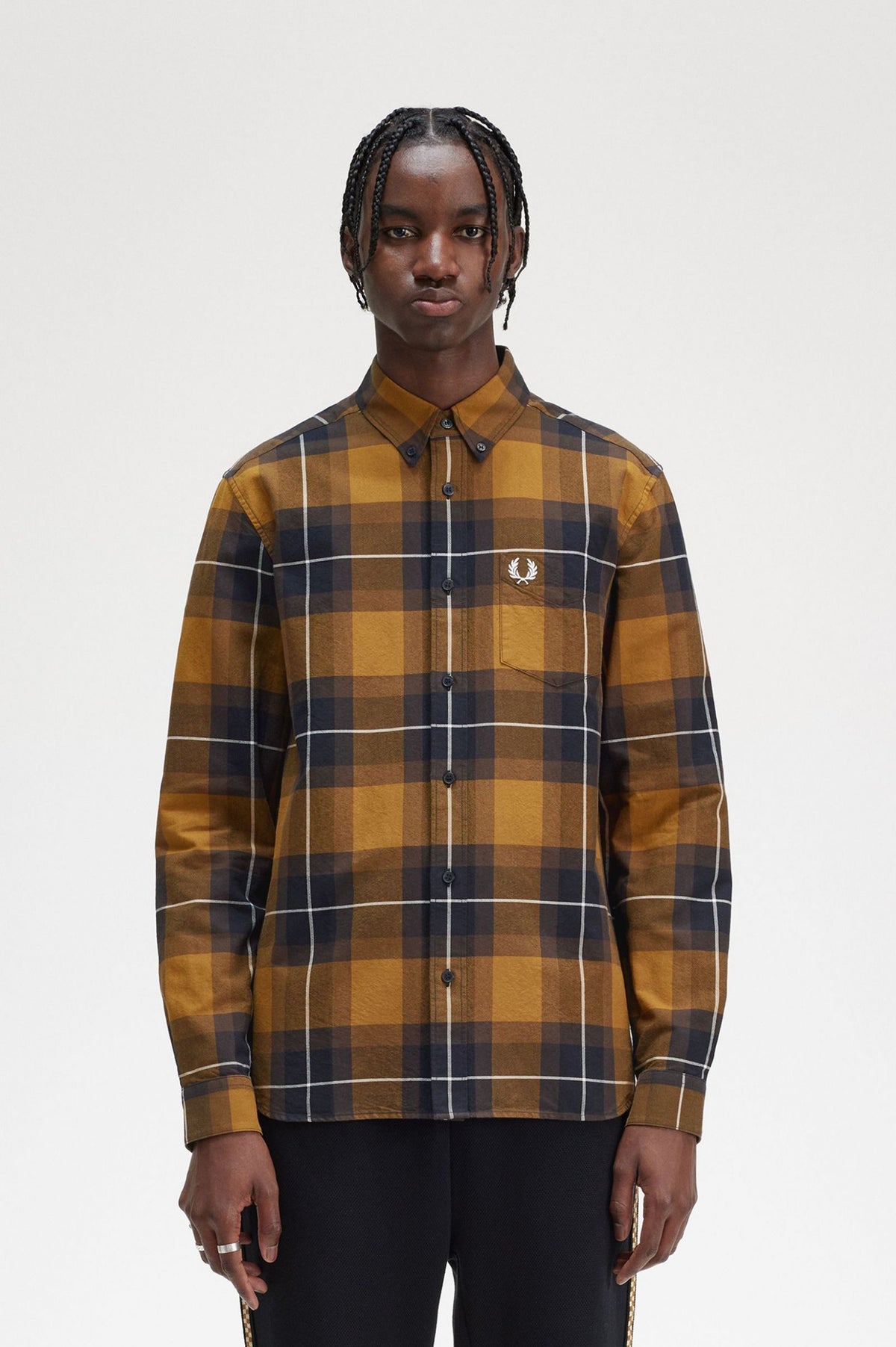 Fred Perry Ανδρικό Πουκάμισο Καρό Tartan Shirt Καφέ