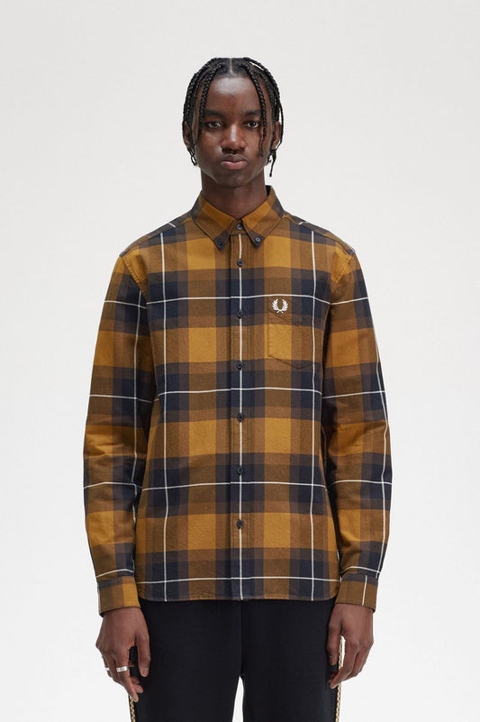 Fred Perry Ανδρικό Πουκάμισο Καρό Tartan Shirt Καφέ