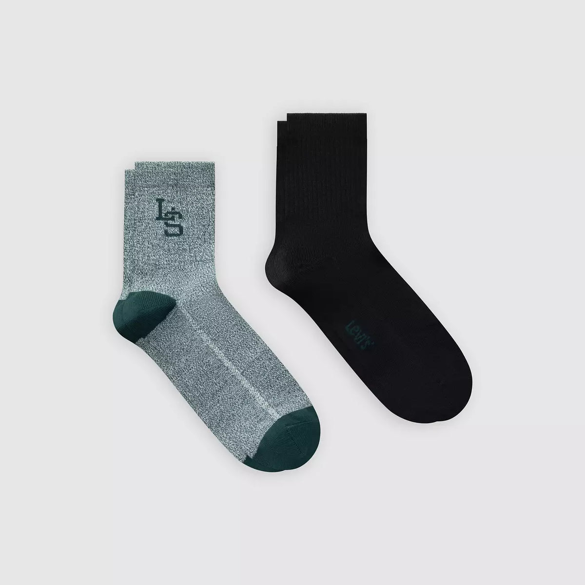 Levi's Short Cut Mouline Socks 2-Pack Green/Black