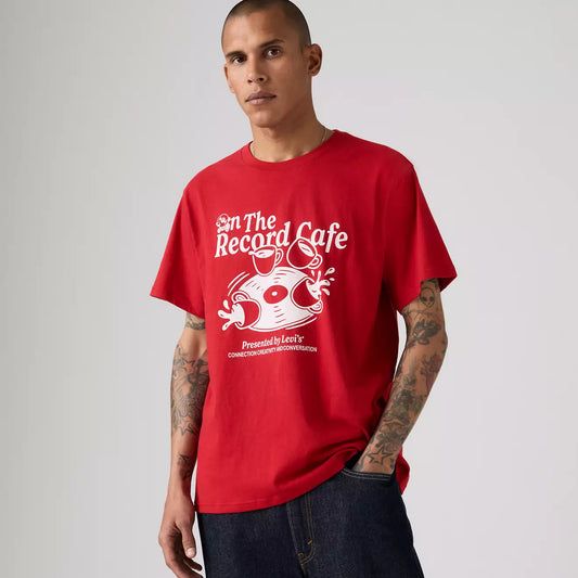 SS RELAXED FIT TEE REDS - SS RELAXED FIT TEE OFF THE RECORD EMBOLDENED