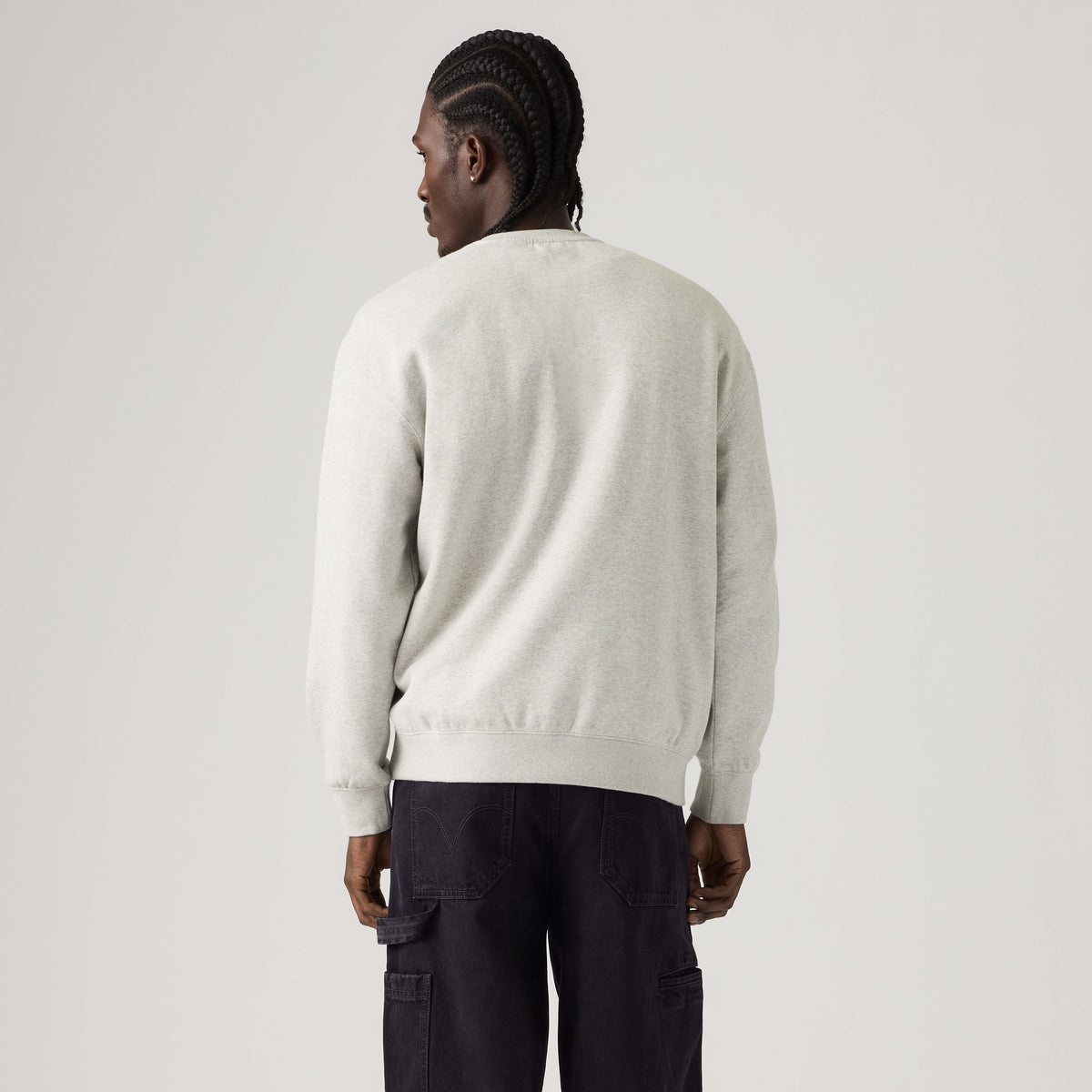 RELAXD GRAPHIC CREW GREYS - RELAXD GRAPHIC CREW TWICE THE WEAR LIGHT HEATHER GREY BRUSHED FLEECE
