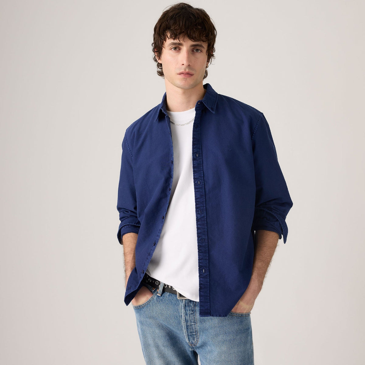 AUTHENTIC BUTTON DOWN BLUES - AUTHENTIC BUTTON DOWN MEDIEVAL BLUE GARMENT DYE