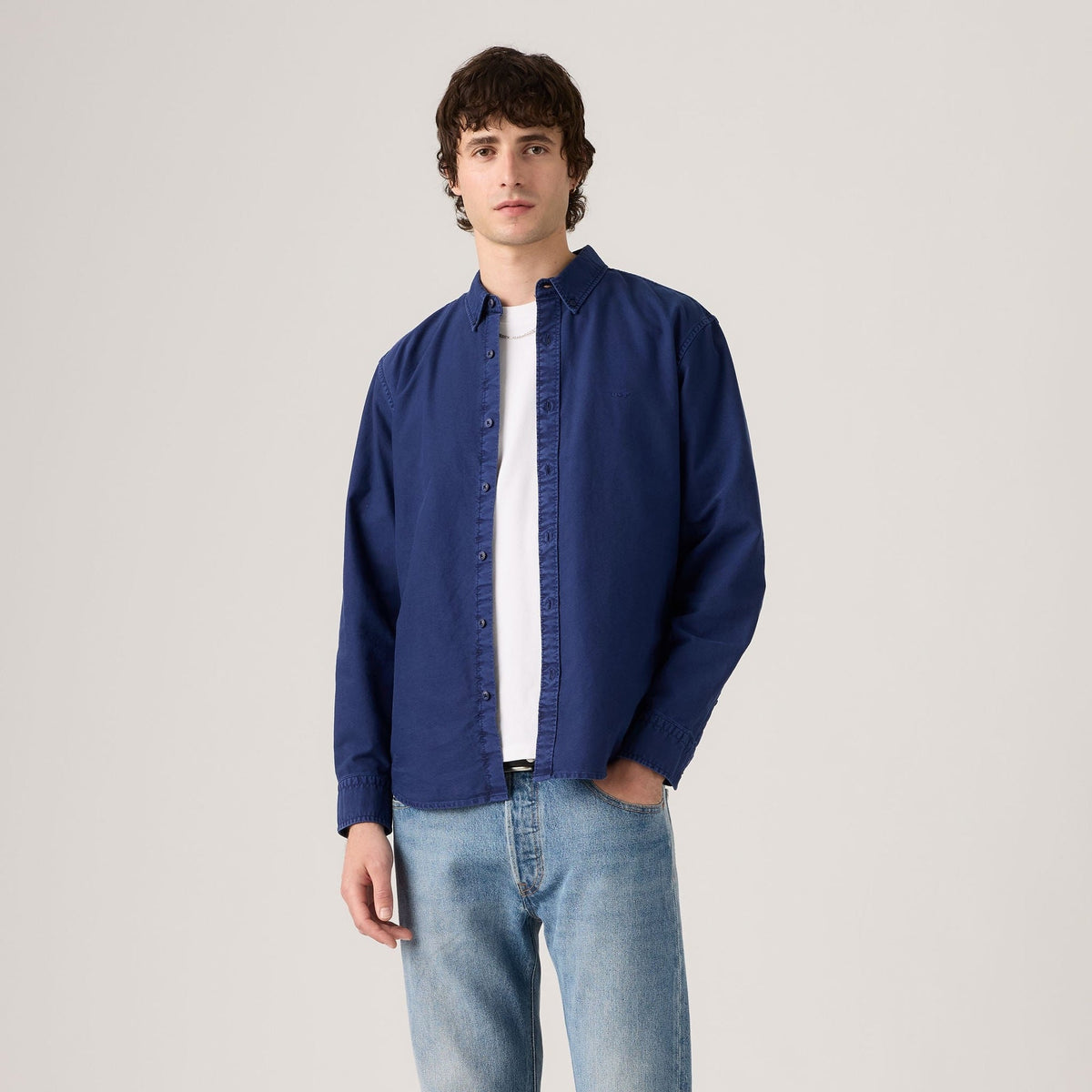 AUTHENTIC BUTTON DOWN BLUES - AUTHENTIC BUTTON DOWN MEDIEVAL BLUE GARMENT DYE