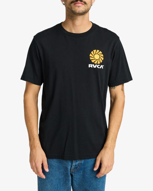 RVCA sun phase short sleeve t shirt in black