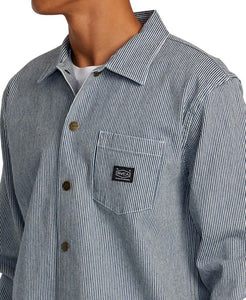 RVCA M CHAINMAIL HICKORY OVERSHIRT LS - AVYJK00268-BLQ4