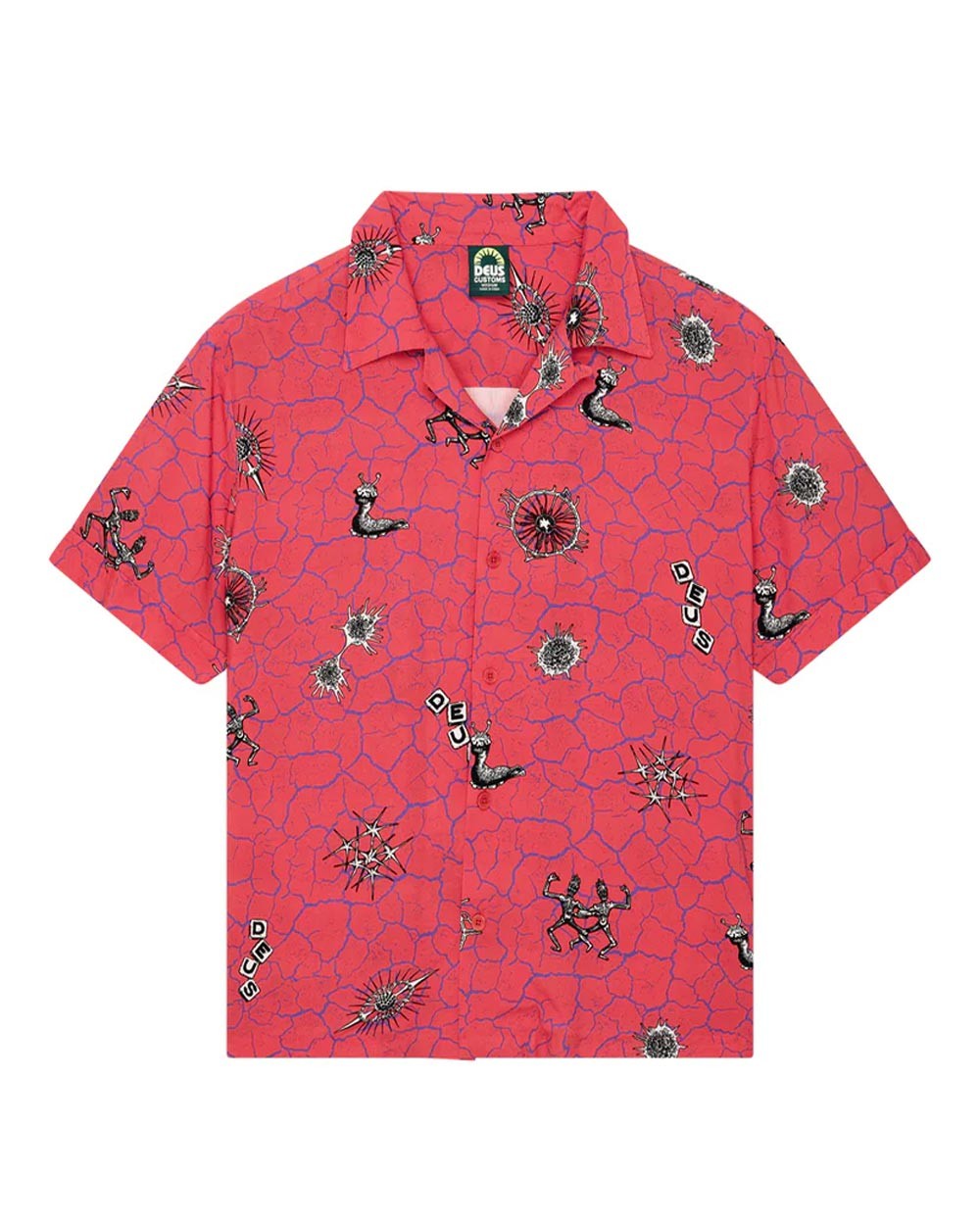 Deus Ex Machina Vibrant Virus Shirt - Strawberry