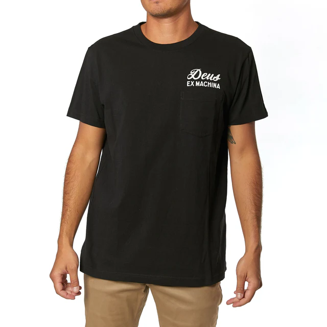 DEUS EX MACHINA VENICE ADDRESS POCKET TEE BLACK