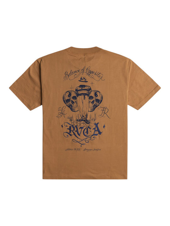 RVCA Ανδρικό T-shirt Κοντομάνικο Cam Brown