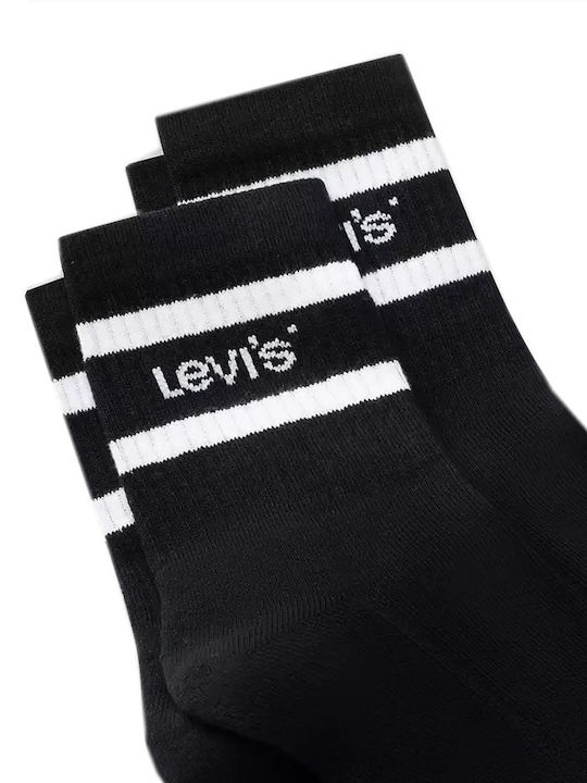 Levi's Uni Short Cut Sport Stripe Socks Μαύρο