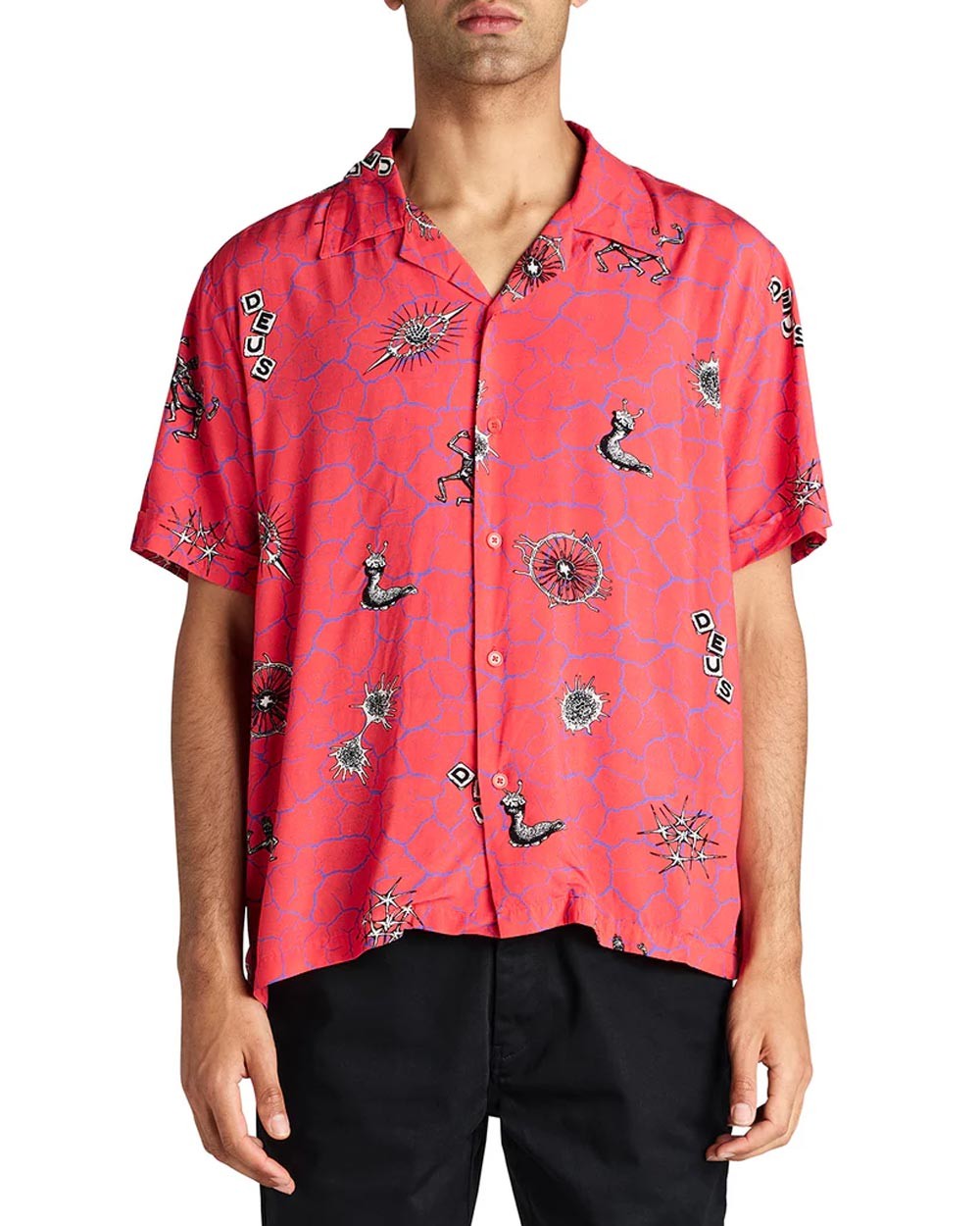 Deus Ex Machina Vibrant Virus Shirt - Strawberry