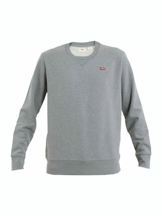 Levi's φούτερ regular fit γκρι - λεπτομέρεια λογότυπου