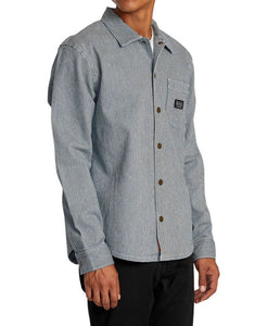 RVCA M CHAINMAIL HICKORY OVERSHIRT LS - AVYJK00268-BLQ4