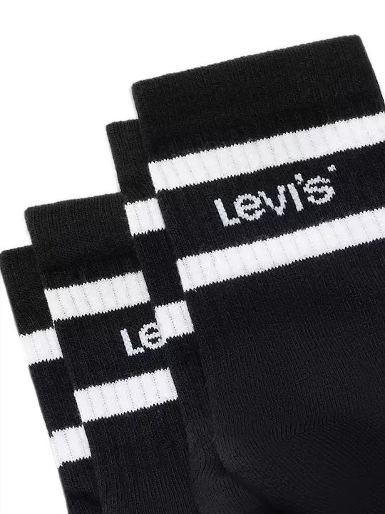 Levi's Uni Short Cut Sport Stripe Socks Μαύρο