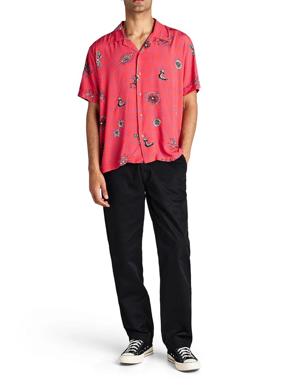 Deus Ex Machina Vibrant Virus Shirt - Strawberry