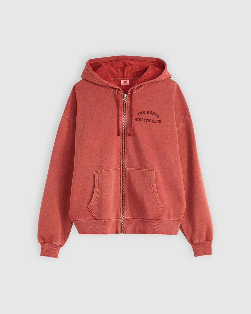 TWO HORSE CROPPED ZIP-UP HOODIE