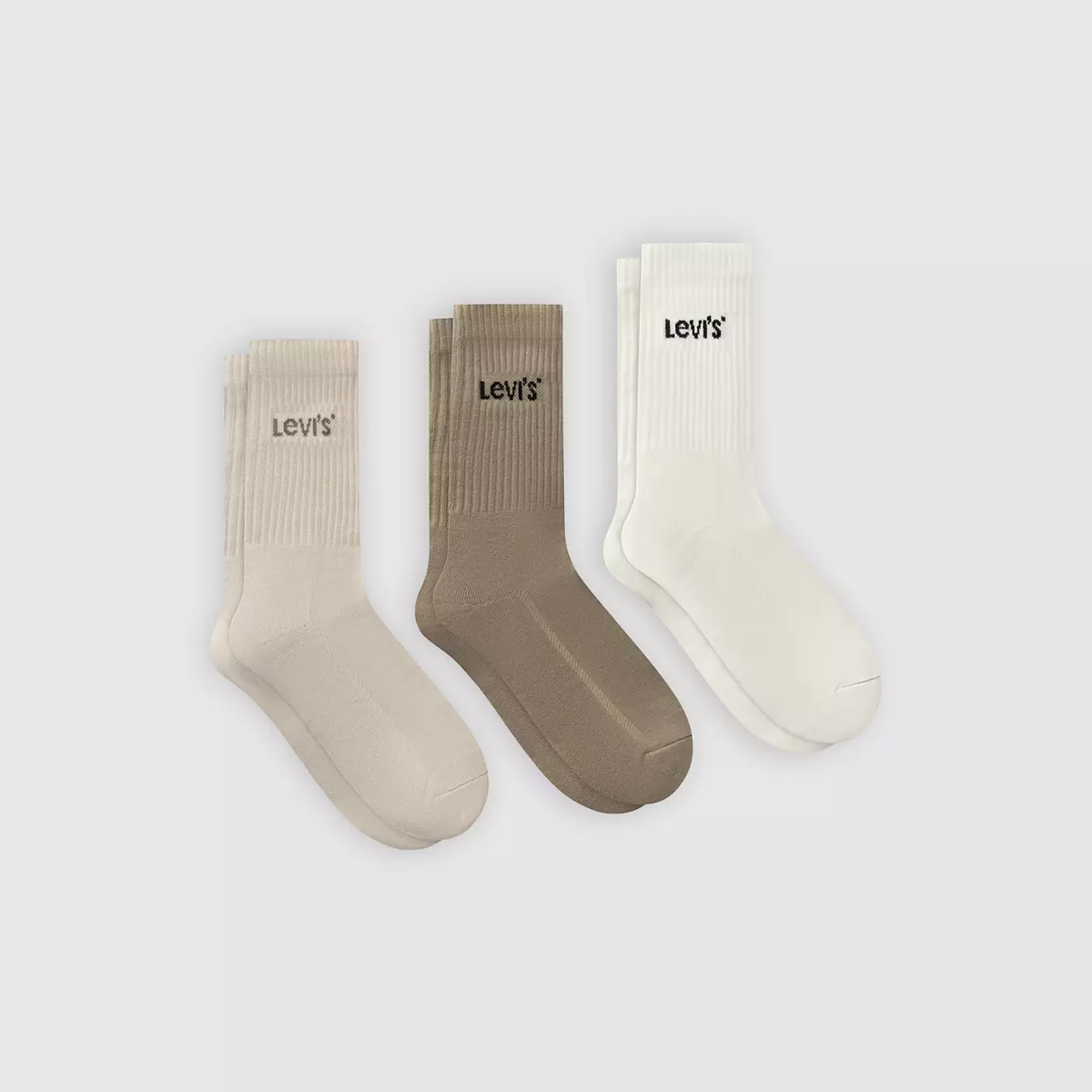 Levi's Uni Regular Cut Orange Tab Socks Beige Combo