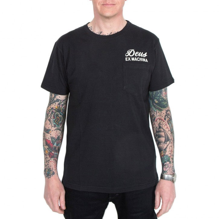 DEUS EX MACHINA VENICE ADDRESS POCKET TEE BLACK